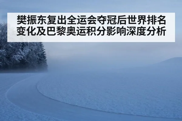 樊振东复出全运会夺冠后世界排名变化及巴黎奥运积分影响深度分析